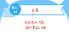 Bài giảng môn Tiếng Việt lớp 2 sách Kết nối tri thức năm học 2021-2022 - Bài 14: Chính tả Em học vẽ (Trường Tiểu học Thạch Bàn B)