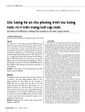 Ước lượng hệ số cho phương trình lưu lượng nước rò rỉ trên mạng lưới cấp nước