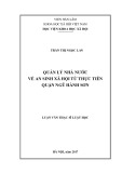 Luận văn Thạc sĩ Luật học: Quản lý nhà nước về an sinh xã hội từ thực tiễn quận Ngũ Hành Sơn