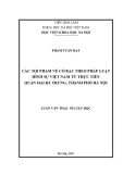 Luận văn Thạc sĩ Luật học: Các tội phạm về cờ bạc theo pháp luật Hình sự Việt Nam từ thực tiễn quận Hai Bà Trưng, thành phố Hà Nội