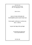 Luận văn Thạc sĩ Luật học: Quản lý nhà nước đối với người không quốc tịch ở Việt Nam