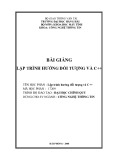 Bài giảng Lập trình hướng đối tượng và C++ - ĐH Hàng Hải VN