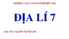 Bài giảng môn Địa lí lớp 7 - Bài 3: Quần cư. Đô thị hóa