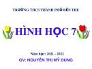 Bài giảng môn Hình học lớp 7: Ôn tập chương 1 (Tiết 1)