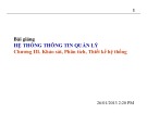Bài giảng Hệ thống thông tin quản lý - Chương 3: Khảo sát, phân tích, thiết kế hệ thống