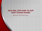 Bài giảng Mua bán, sáp nhập và hợp nhất doanh nghiệp: Bài 6 - ThS. Đỗ Xuân Trọng