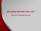 Bài giảng Xây dựng văn bản pháp luật: Bài 4 - ThS. Nguyễn Đăng Tuấn