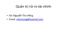 Bài giảng Quản trị rủi ro tài chính: Chương 1 - Nguyễn Thu Hằng