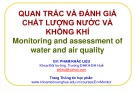 Bài giảng Quan trắc và đánh giá chất lượng nước và không khí: Chương 1 - Phạm Khắc Liệu