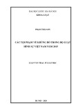 Luận văn Thạc sĩ Luật học: Các tội phạm về khủng bố trong Bộ luật Hình sự Việt Nam năm 2015