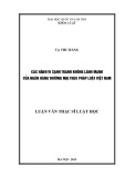 Luận văn Thạc sĩ Luật học: Các hành vi cạnh tranh không lành mạnh của ngân hàng thương mại theo pháp luật Việt Nam