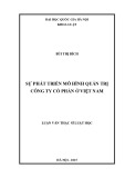 Luận văn Thạc sĩ Luật học: Sự phát triển mô hình quản trị công ty cổ phần ở Việt Nam