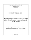 Luận văn Thạc sĩ Luật học: Bảo hộ quyền sở hữu công nghiệp đối với nhãn hiệu theo luật nước ngoài