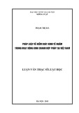 Luận văn Thạc sĩ Luật học: Pháp luật về kiểm soát kinh tế ngầm trong hoạt động kinh doanh hợp pháp tại Việt Nam