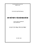 Luận văn Thạc sĩ Luật học: Quy chế pháp lý của Hội nghị chủ nợ