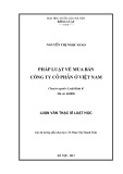 Luận văn Thạc sĩ Luật học: Pháp luật về mua bán công ty cổ phần ở Việt Nam