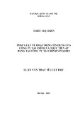 Luận văn Thạc sĩ Luật học: Pháp luật về hoạt động tín dụng của công ty tài chính và thực tiễn áp dụng tại Công ty tài chính Vinashin
