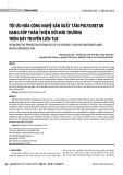 Tối ưu hóa công nghệ sản xuất tấm polyuretan dạng xốp thân thiện với môi trường trên dây truyền liên tục