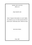 Luận văn Thạc sĩ Luật học: Thực trạng thi hành các quy định của pháp luật về thừa kế quyền sử dụng đất trên địa bàn tỉnh Hà Nam