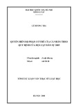 Luận văn Thạc sĩ Luật học: Quyền hiến bộ phận cơ thể của cá nhân theo Bộ luật dân sự 2005