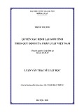 Luận văn Thạc sĩ Luật học: Quyền xác định lại giới tính theo quy định của pháp luật Việt Nam