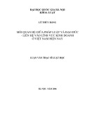 Luận văn Thạc sĩ Luật học: Mối quan hệ giữa pháp luật và đạo đức - Liên hệ vào lĩnh vực kinh doanh ở Việt Nam hiện nay