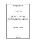 Luận văn Thạc sĩ Luật học: Vai trò của Chính phủ trong việc bảo đảm và thúc đẩy việc thực hiện quyền con người