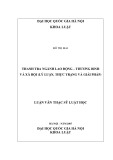 Luận văn Thạc sĩ Luật học: Thanh tra ngành Lao động – Thương binh và Xã hội (Lý luận, thực trạng và giải pháp)