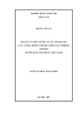 Luận văn Thạc sĩ Luật học: Quản lý nhà nước và sự tham gia của cộng đồng trong lĩnh vực phòng chống buôn bán người ở Việt Nam