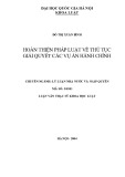 Luật văn Thạc sĩ Luật học: Hoàn thiện pháp luật về thủ tục giải quyết các vụ án hành chính