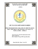 Sáng kiến kinh nghiệm THPT: Hình thành kĩ năng trả lời câu hỏi ứng dụng thực tiễn phần chuyển hóa vật chất và năng lượng - Sinh 11