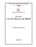 Bài giảng Các kĩ thuật lập trình: Phần 1