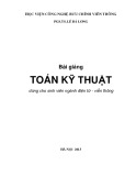 Bài giảng Toán kỹ thuật: Phần 1