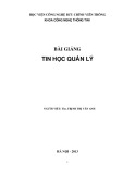 Bài giảng Tin học quản lý: Phần 1