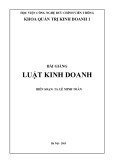 Bài giảng Luật kinh doanh (2015): Phần 1