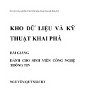 Bài giảng Kho dữ liệu và kỹ thuật khai phá: Phần 2