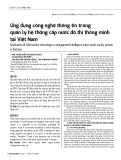 Ứng dụng công nghệ thông tin trong quản lý hệ thống cấp nước đô thị thông minh tại Việt Nam