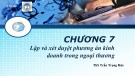 Bài giảng Kinh doanh quốc tế: Chương 7 - ThS. Trần Trọng Đức