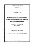 Luận văn Thạc sĩ Luật học: Thương mại dịch vụ bưu chính viễn thông và hướng hoàn thiện pháp luật