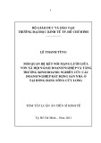 Tóm tắt Luận án Tiến sĩ Kinh tế: Mối quan hệ kết nối mạng lưới giữa vốn xã hội ngoài doanh nghiệp và tăng trưởng kinh doanh: Nghiên cứu các doanh nghiệp bất động sản nhà ở tại đồng bằng sông Cửu Long