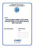 Tiểu luận Quản trị kinh doanh: Hoạch định chiếc lược kinh doanh công ty cổ phần Elead đến năm 2015