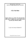 Luận văn Thạc sĩ quản lý kinh tế: Phân tích các yếu tố ảnh hưởng đến phát triển du lịch sinh thái tại huyện Phong Điền, thành phố Cần Thơ