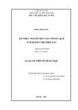 Luận án Tiến sĩ Nhân học: Ẩm thực người Việt với du lịch ở tỉnh Bến Tre hiện nay