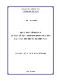 Luận án Tiến sĩ Khoa học chính trị: Thực thi chính sách an sinh xã hội cho cộng đồng ngư dân các tỉnh Bắc Trung Bộ hiện nay