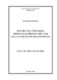 Luận văn Thạc sĩ Luật học: Nguyên tắc công bằng trong Luật hình sự Việt Nam (trên cơ sở số liệu thực tiễn địa bàn tỉnh Đắk Lắk)