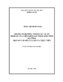 Luận văn Thạc sĩ Luật học: Kháng nghị phúc thẩm các vụ án hình sự của Viện kiểm sát nhân dân tỉnh Hà Tĩnh, một số vấn đề lý luận và thực tiễn