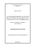 Luận văn Thạc sĩ Luật học: Các tội xâm phạm tính mạng của con người trong Luật hình sự Việt Nam (trên cơ sở các số liệu xét xử của Toà án tỉnh Bình Dương)