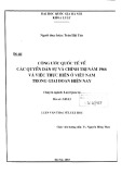 Luận văn Thạc sĩ Luật học: Công ước quốc tế về các quyền dân sự và chính trị năm 1966 và việc thực hiện ở Việt Nam