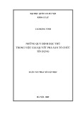 Luận văn Thạc sĩ Luật học: Những quy định đặc thù trong việc giải quyết phá sản tổ chức tín dụng