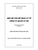 Luận văn Thạc sĩ Luật học: Một số vấn đề pháp lý về công ty quản lý nợ